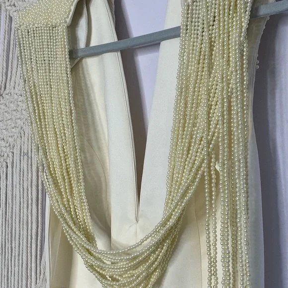 ASOS Cream Midi Dress with Open Back - Picture 10 of 13